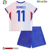 Otroške Nogometnih dresov Francija Ousmane Dembele #11 Gostujoči EP 2024 Kratki rokavi (+ hlače)